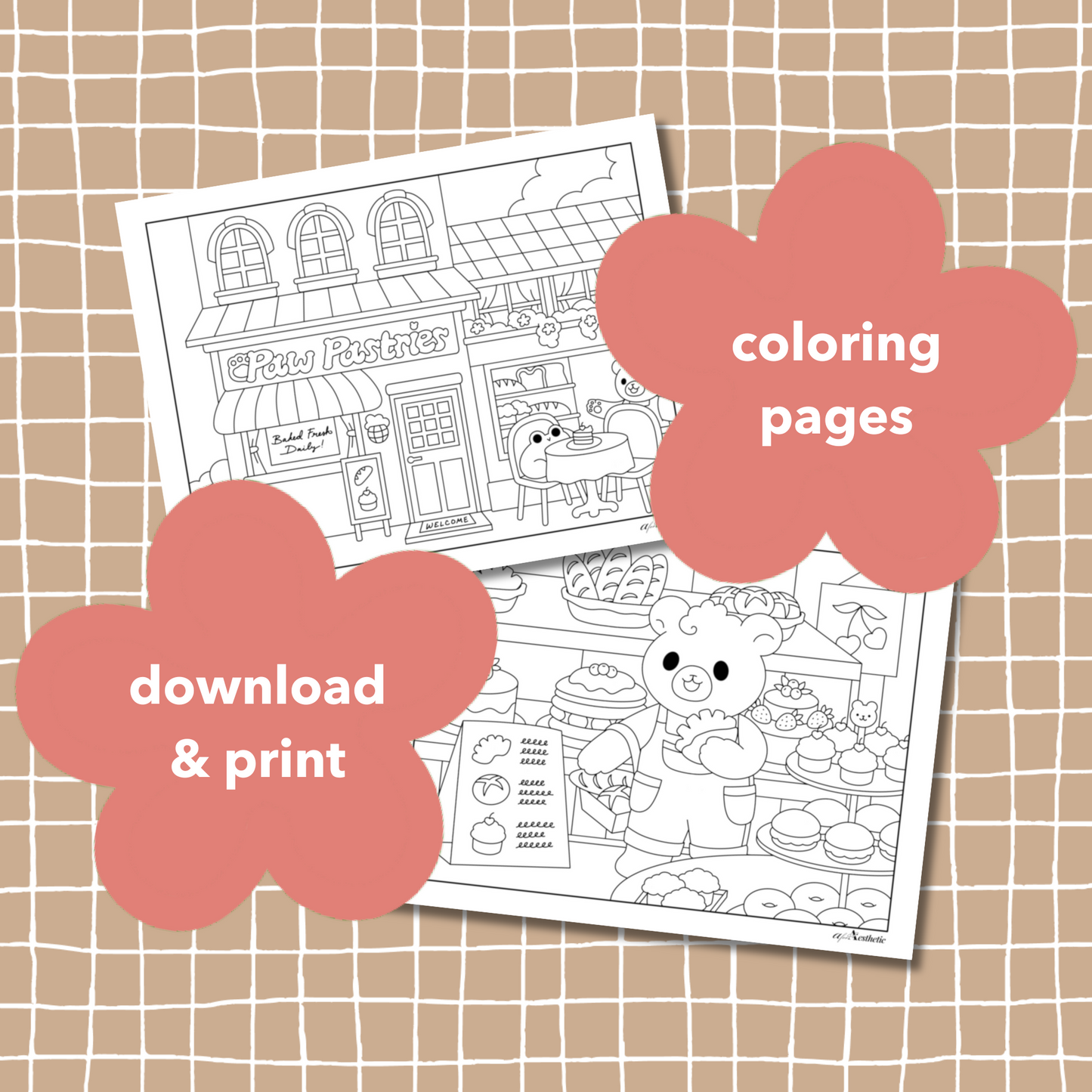 Paw Pastries Digital Coloring Pages